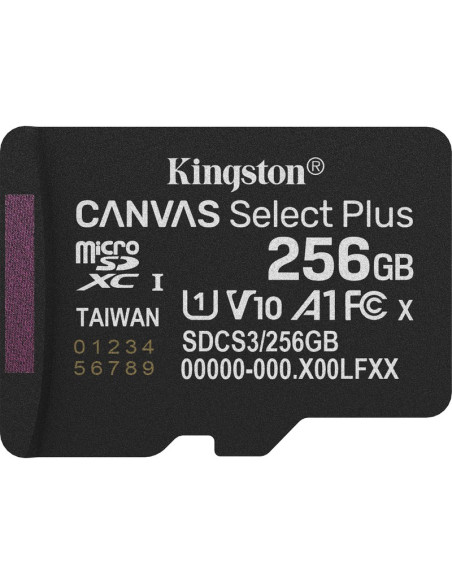 Accesorio KINGSTON SDCS3/256GBSP - TARJETA DE MEMORIA KINGSTON CANVAS SELECT PLUS 256GB MICROSDXC/ CLASE 10/ 150MBS