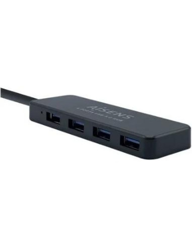 Periferico AISENS 43061 - AISENS HUB USB 3.0, TIPO A/M - 4XTIPO A/H NEGRO 30CM