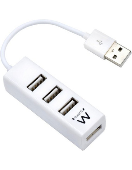 Periferico EWENT EW1122 - EWENT EW1122 MINI-HUB USB 4 PUERTOS BLANCO
