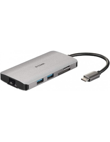 Periferico D-LINK DUB-M810 - D-Link DUB-M810 Hub USB-C 8 en 1 HDMI/Eth/CardRead