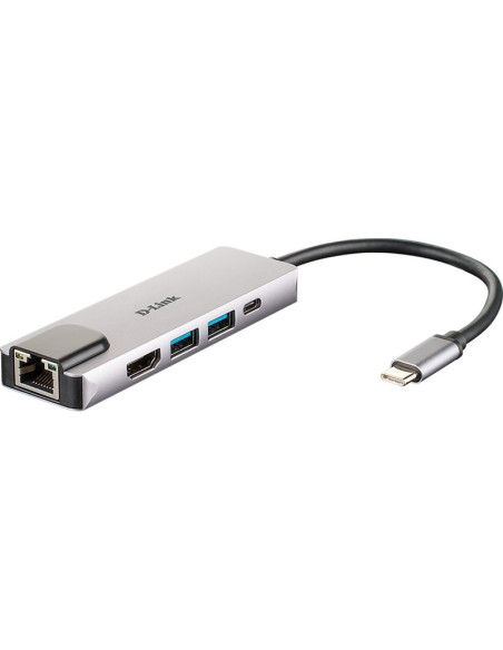 Periferico D-LINK DUB-M520 - D-Link DUB-M520 Hub USB-C HDMI/2USB 3.0/USB-C/Ethe