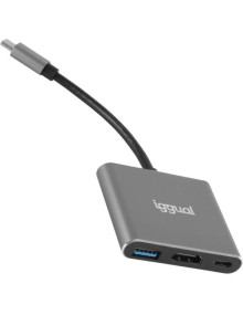 Periferico IGGUAL IGG318461 - iggual Hub tipo C 3 en 1 HDMI USB3.0 PD100W