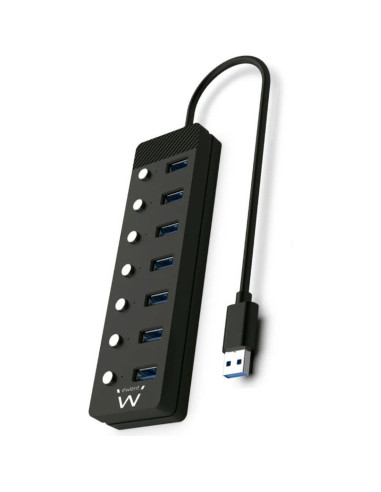 Periferico EWENT EW1147 - EWENT Hub usb-usb-c 7 ptos interruptor c/alimen.