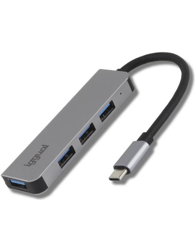 Periferico IGGUAL IGG319239 - iggual Hub USB 3.0 tipo C x 4 puertos USB-A 3.0
