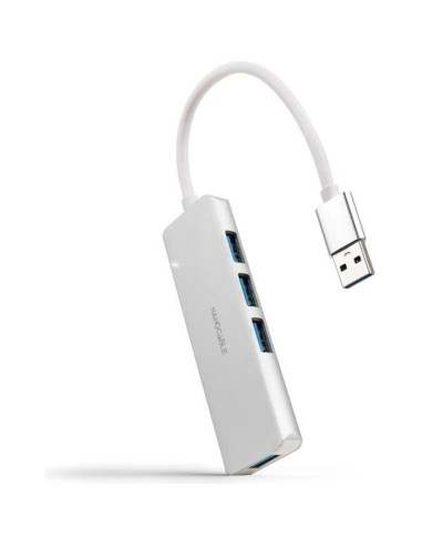 Periferico NANOCABLE 10.16.4602 - Nanocable Hub USB 3.0 4 x USB 3.0 10cm. Gris