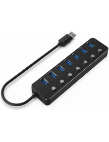 Periferico GEMBIRD UHB-U3P7P-01 - Gembird HUB USB 3.2 (Gen 1) de 7p c/ interruptores