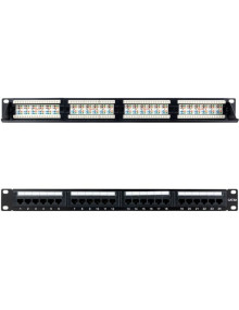 Red NANOCABLE 10.21.4124 - Nanocable Panel Parcheo 24P CAT.6A UTP 19"1U Dual