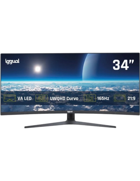 Monitor IGGUAL IGG319543 - iggual Monitor 34" UWQHD 1ms 2DP 2HDMI MM AA Curvo