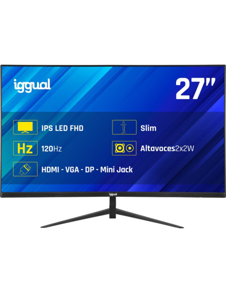 Monitor IGGUAL IGG320914 - iggual Monitor 27" 1ms FHD 120Hz VGA HDMI DP MM