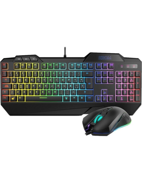 Periferico KROM NXKROMKRSHRSP - Krom Pack Teclado Semimecanico y Raton Krusher SP