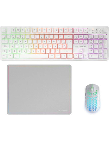 Periferico MARS GAMING MCPWXWES - Mars Gaming Combo MCPWXWES GAMING 3IN1 RGB Blanco