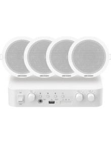 Altavoz HIKVISION 347000223 - Hikvision DS-QAE1KA80206-4 Kit 1xAmpl 4xAlta Techo