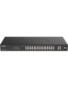 Red D-LINK DGS-1100-26MPV2/E - D-Link DGS-1100-26MPV2/E Switch 24xPoE+ 2xSFP Comb