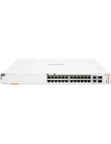 Red HPE ARUBA JL807A - HPE NW IOn 1960 Switch 24xGbE PoE 2xGT 2SFP+ 370W