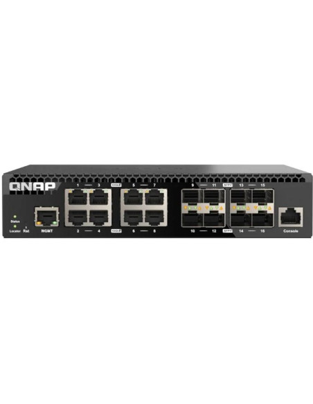 Red QNAP QSW-M3216R-8S8T - QNAP QSW-M3216R-8S8T Switch 8x10GbE SFP+ 8x10GbE