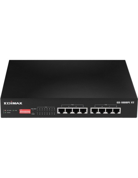 Red EDIMAX GS-1008PL V2 - Edimax GS-1008PL V2 Switch 8xGbE PoE+