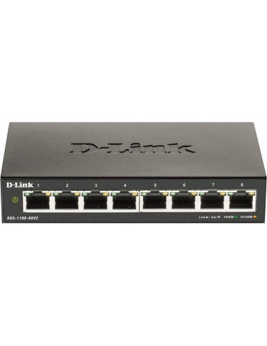 Red D-LINK DGS-1100-08V2/E - D-Link DGS-1100-08V2/E Smart Switch 8xGbE L2