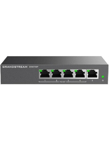 Red GRANDSTREAM GWN7700P - Grandstream GWN7700P Switch 5xGbE (4xPoE) 60W