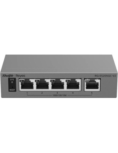 Red RUIJIE NETWORKS RG-ES205GC-V2 - Reyee RG-ES205GC-V2 Switch Cloud 5P Gigabit No PoE