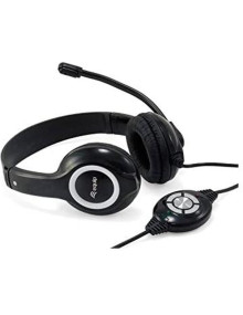 Altavoz EQUIP 36816 - EQUIP AURICULARES C/ DIADEMA C/ CABLE MICROFONO BIAURAL PLASTICO NEGRO
