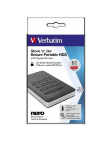 Disco VERBATIM 35518 - VERBATIM DISCO DURO EXTERNO STORE 'N' GO 1TB HDD 1TB USB 3.1 CON TECLADO Y CLAVE DE ACCESO