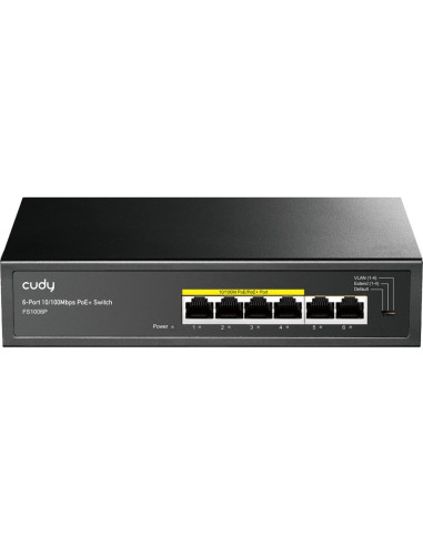 Redes CUDY CN1157625 - Cudy FS1006P switch No administrado Fast Ethernet (10/100) Energia sobre Ethernet (PoE) Negro