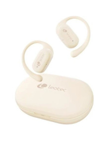 Auriculares_Altavoces LEOTEC LEO-AUR LETWS01W - Auriculares Deportivos Bluetooth Leotec Open Air Zenith Sport con estuche Beige