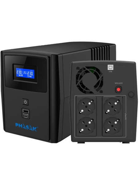 Sai PHASAK PHK-SAI SIRIUS 1260 VA INT - SAI Linea Interactiva Phasak SIRIUS 1200 VA Interactive/ 1200VA-720W/ 4 Salidas Torre