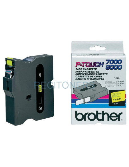 BROTHER Cinta laminada Amarillo / negro 18 mm