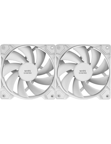 Refrigeracion MARS GAMING MFPWMX2W - Pack 2 ventiladores mars gaming mf-pwmx2 12cm blanco