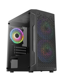 Caja AEROCOOL ACCM-PV14013.11 - Caja semitorre atx aerocool shard tempered glass rgb con panel de cristal (negro)