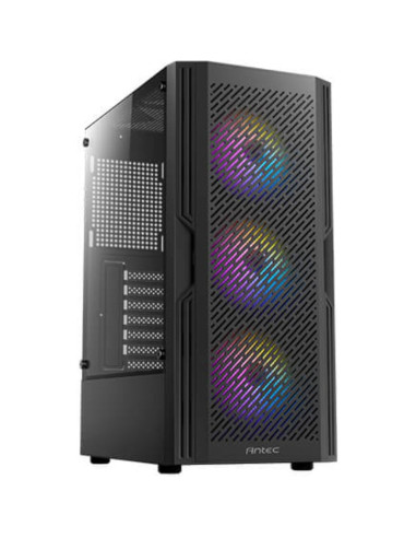 Caja ANTEC 0-761345-10207-0 - Caja semitorre atx antec ax67 rgb con panel de cristal (negro)