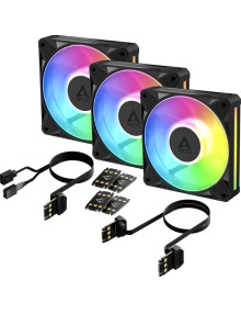 Refrigeracion ARCTIC ACFAN00337A - Ventilador pc arctic bionix p12 a-rgb (negro blanco, pack de 3, 120 mm) acfan00337a