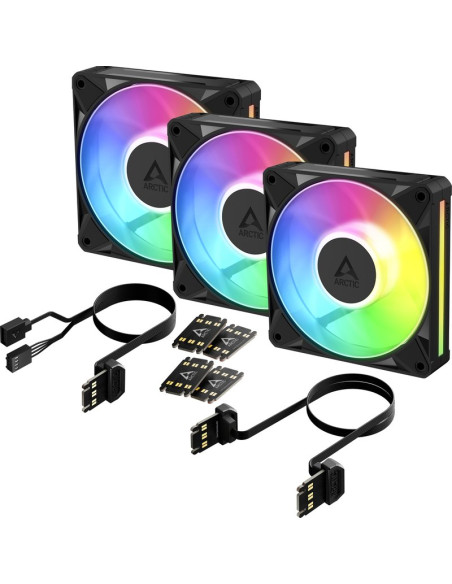 Refrigeracion ARCTIC ACFAN00337A - Ventilador pc arctic bionix p12 a-rgb (negro blanco, pack de 3, 120 mm) acfan00337a