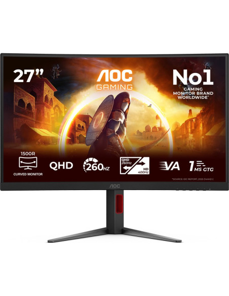 Monitor AOC CQ27G4Z2 - Monitor aoc cq27g4z2 27" 16:9 fast va 260hz oc native 240hz 2560x1440 has 130mm hdmi x 2x 2.0 dp x 1x 1.4