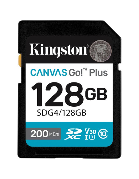 Memoria RAM KINGSTON 1396077 - Kingston Technology 128GB SDXC Canvas Go Plus Gen4 200MB/s C10 UHS-I U3 V30