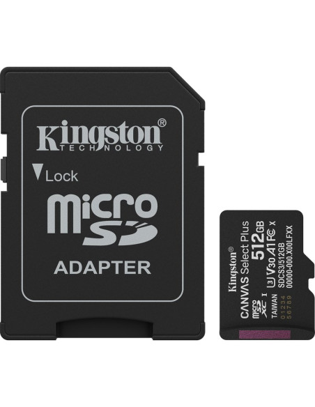 Accesorio KINGSTON 1400991 - Kingston Technology 512GB microSDXC Canvas Select Plus Gen3 150MB/s A1 (Incluye adaptador de SD)