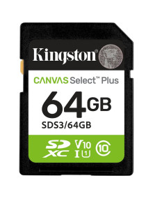Memoria RAM KINGSTON 1400999 - Kingston Technology 64 GB SDXC Canvas Select Plus Gen3 100 MB/s C10 UHS-I U1 V10