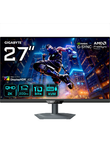 Monitor GIGABYTE 1402622 - GIGABYTE M27Q2 QD Monitor Gaming 27" QHD - 2560 x 1440, 200Hz, 1ms, 350 cd/m², FreeSync Premium