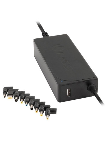 Accesorio NGS NGS-CAR W-70W - Cargador de Portatil NGS W-70W/ 1xUSB/ 70W/ Automatico/ 9 Conectores/ Voltaje 18.5-20V