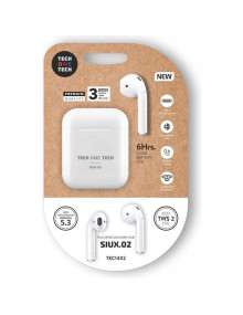 Auriculares_Altavoces TECH ONE TECH TOT-AUR TEC1402 - Auriculares Bluetooth Tech One Tech SIUX.02 TEC1402/ con estuche Blancos
