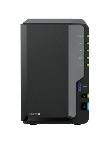 Disco SYNOLOGY SYN-NAS DS225 PLUS - NAS Synology Diskstation DS225+/ 2 Bahias 3.5'- 2.5'/ 2GB DDR4/ Formato Torre