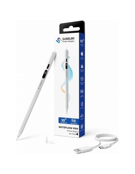 Accesorio SUBBLIM SUB-PENCIL NTFLOW P IOS - Lapiz Electronico Subblim NoteFlow Pen para iPad/ Blanco