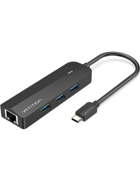 Perifericos VENTION VEN-DOCK TGPBB - Hub USB Tipo-C Vention TGPBB/ 3xUSB/ 1xRJ45/ 1xMicro B PD
