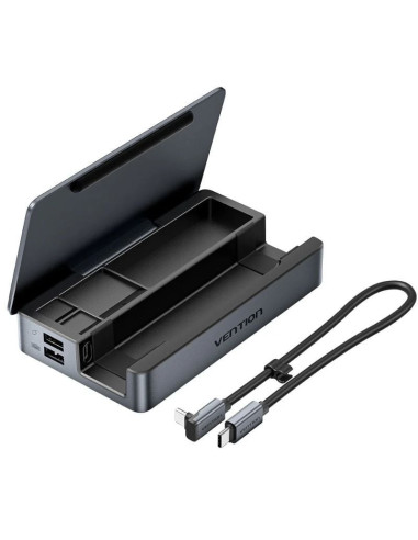 Redes VENTION VEN-DOCK TPZH0 - Docking USB Tipo-C para Steam Deck / Switch Vention TPZH0/ 2xHDMI 4K/ 3xUSB/ 1xUSB Tipo-C Gris