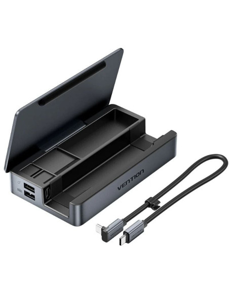 Redes VENTION VEN-DOCK TPZH0 - Docking USB Tipo-C para Steam Deck / Switch Vention TPZH0/ 2xHDMI 4K/ 3xUSB/ 1xUSB Tipo-C Gris