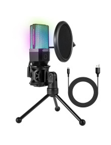 Periferico WOXTER WOX-MIC STUDIO 65 RGB - Microfono Woxter Mic Studio 65 RGB/ USB 2.0 2