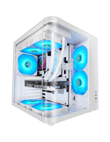 Caja MARS GAMING MCCURVW - Caja semitorre atx mc-curv blanco mars gaming atx/ 1xusb 3.0, 1xusb2.0, 1xusb-c/ 2x 3.5'' hdd + 1x