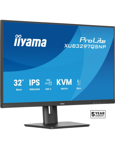Red IIYAMA XUB3297QSNP-B1 - Iiyama xub3297qsnp-b1 32" ips-panel 2560x1440 350cd m usb-c dock lan 95w pd dp-out kvm usb 3x3.2+1xc