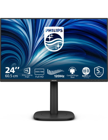 Periferico PHILIPS 24B2N3200J/00 - Philips 23.8" 1920x1080 120hz ips flat h a 150 mm tuv eyesafe certified usb hub speakers dp